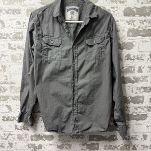 Gray Casual Button Down Shirt